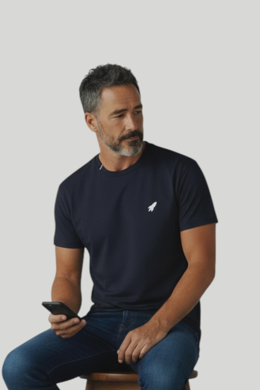 T-shirt Bleu « Hustle » Mixte