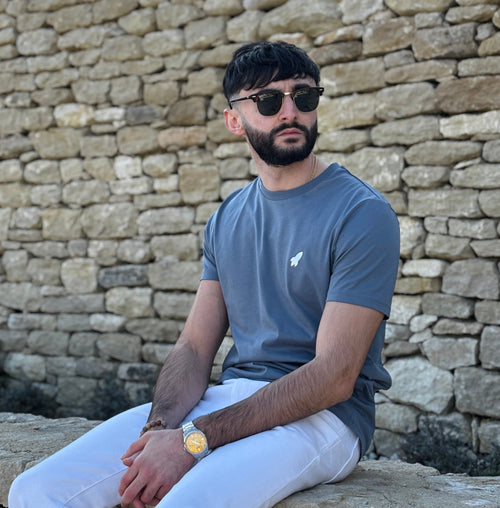 T-shirt Gris minéral « Risk » Mixte